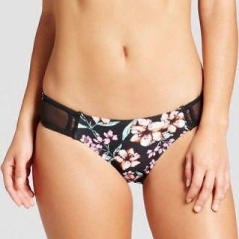 New Xhilaration Black Floral Hipster Bikini Bottom
